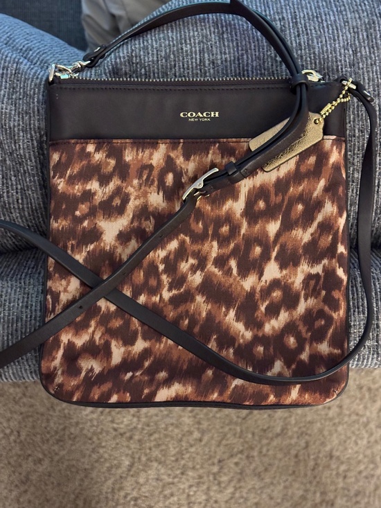 Coach Handbags - Coach 52104 Madison Ocelot Print NS Swing Pack Crossbody Bag